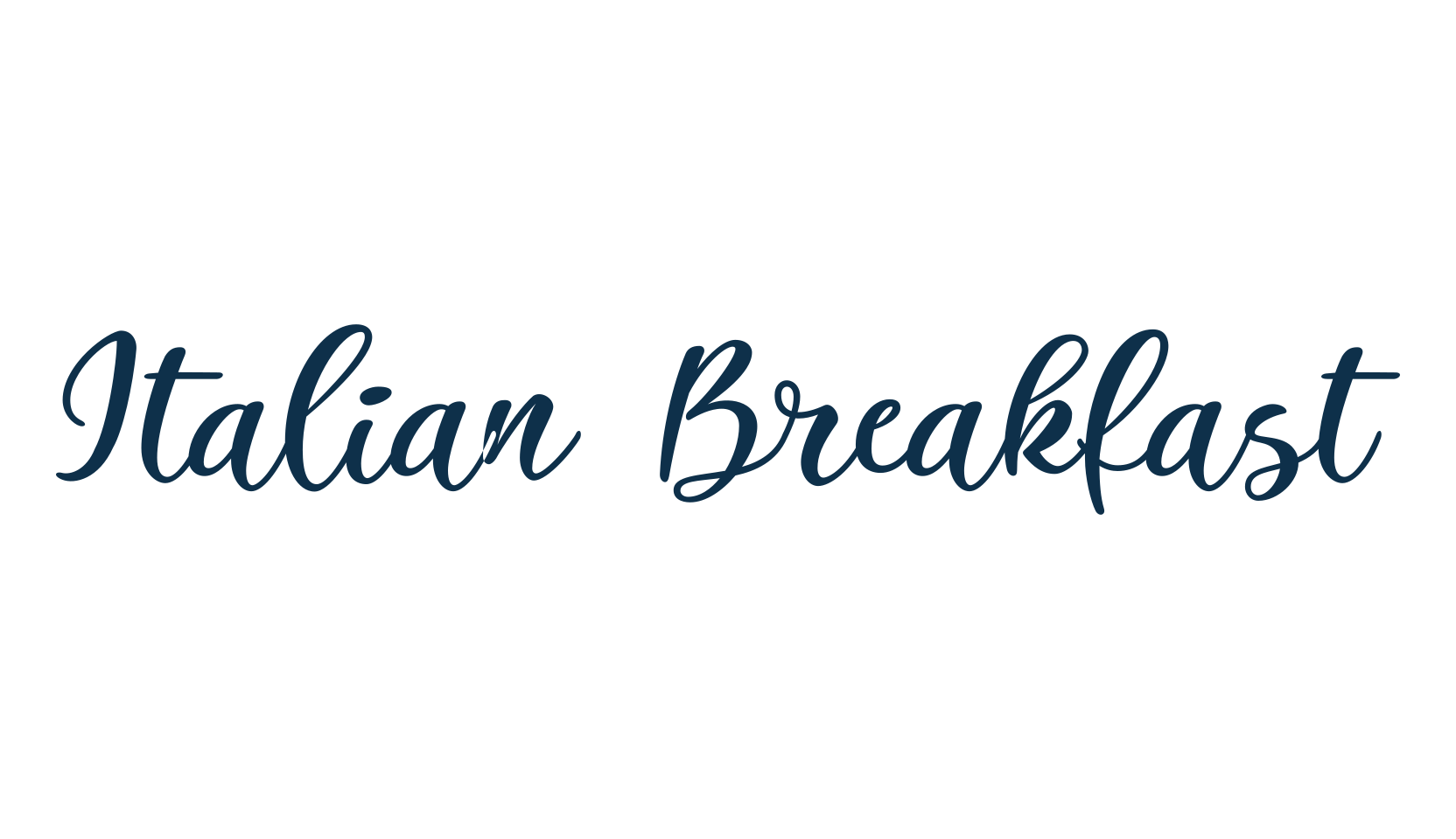 Italian Breakfast, script calligraphy fancy decorative font preview
