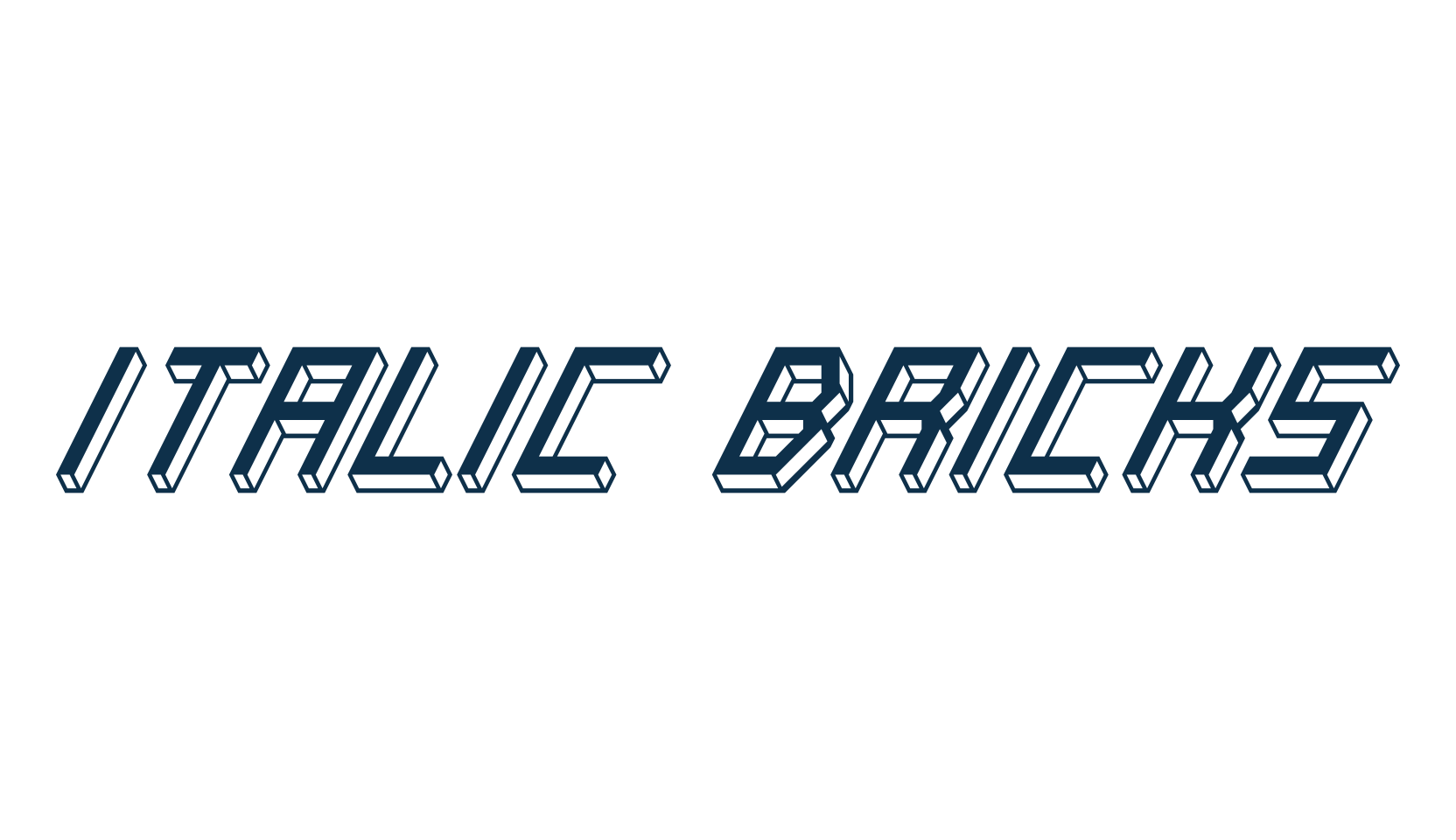 Italic Bricks, square font preview