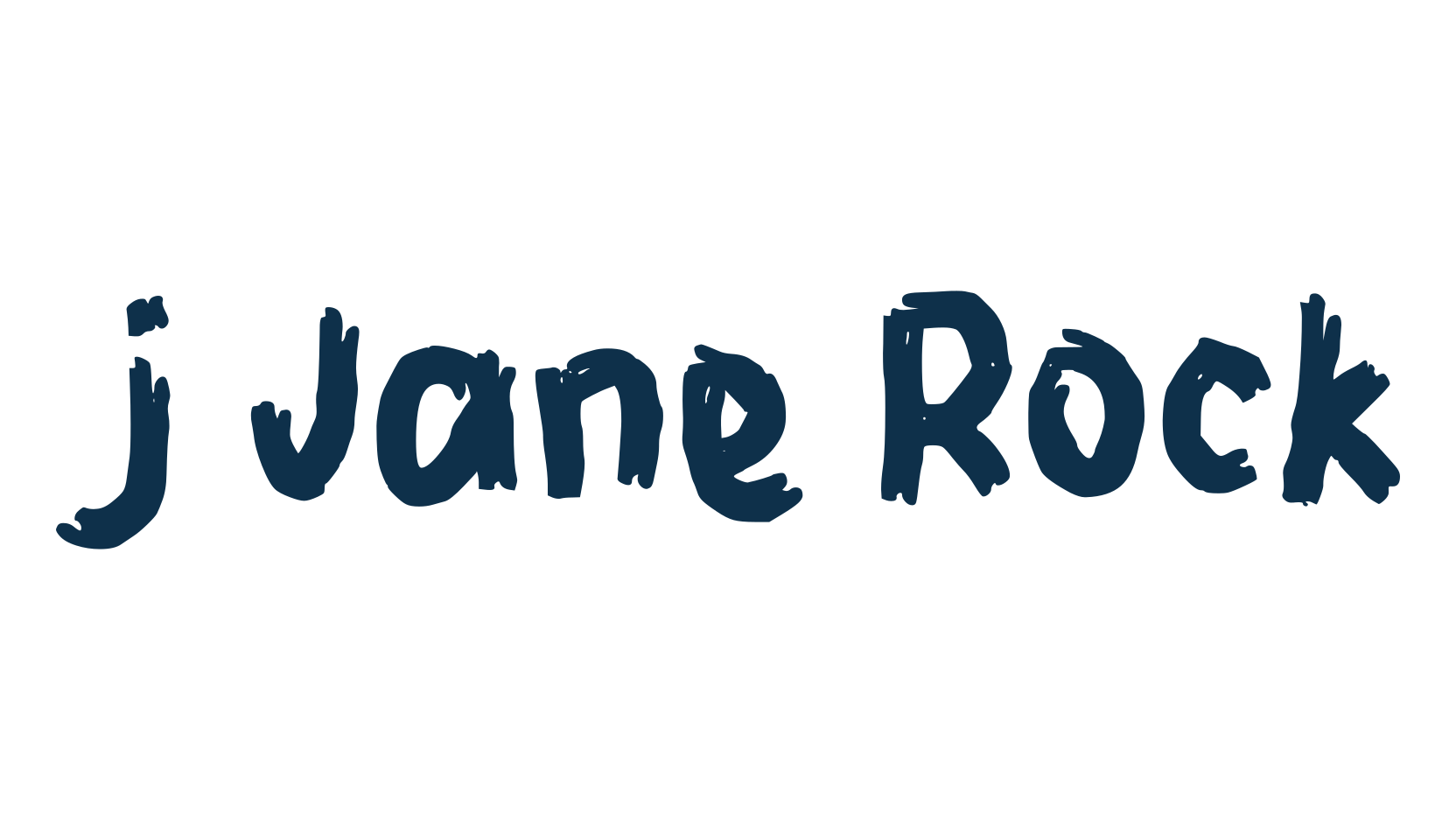 j Jane Rock, brush font preview