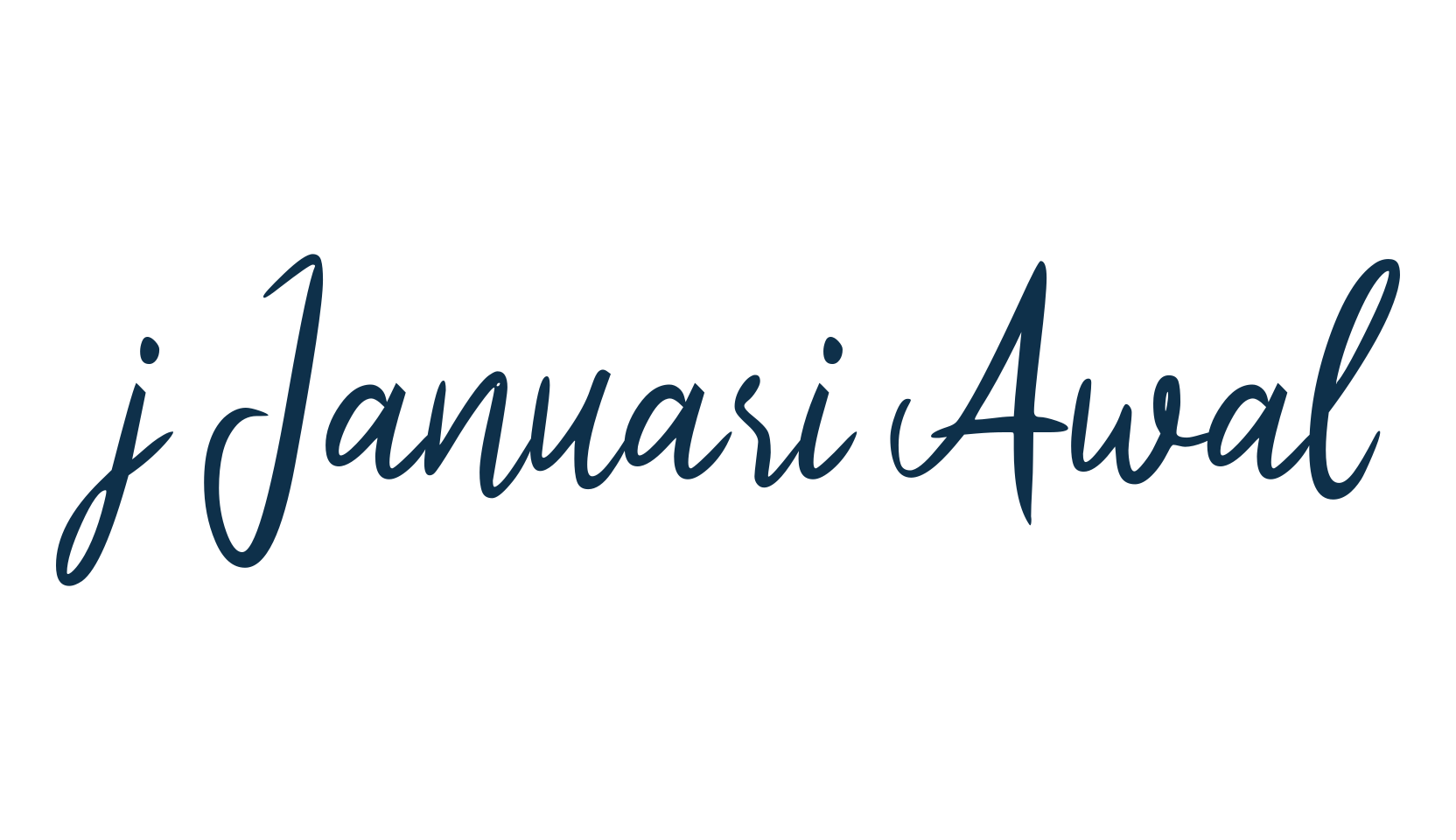 j Januari Awal, script handwritten fancy decorative calligraphy font preview