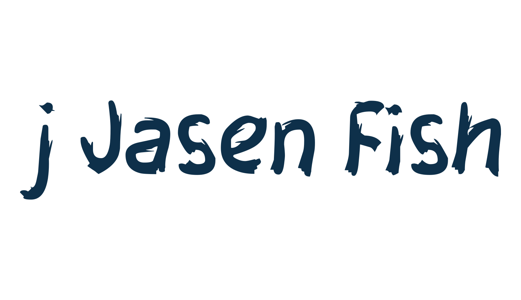 j Jasen Fish, script trash fancy decorative calligraphy font preview