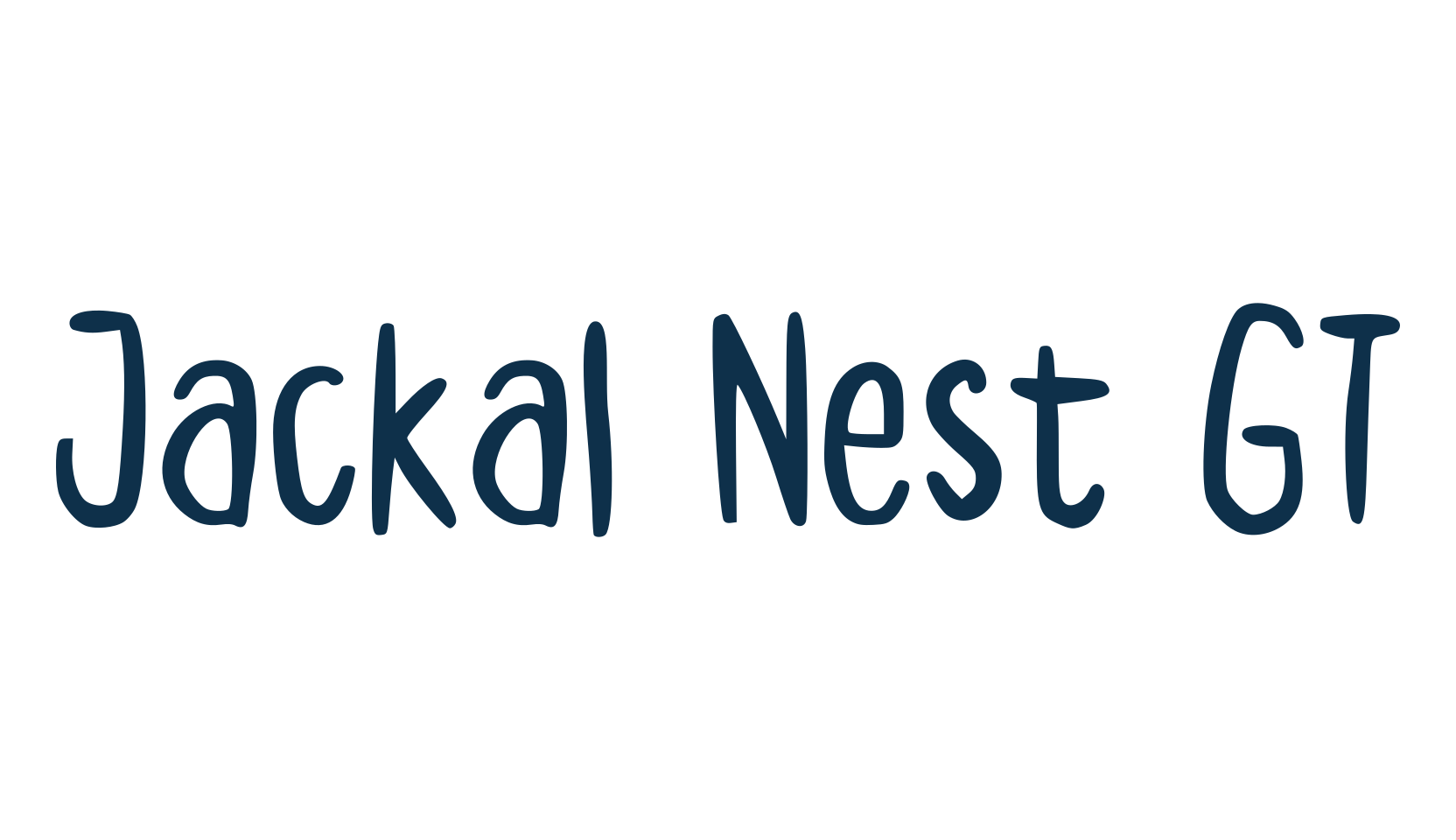 Jackal Nest GT, display market font preview