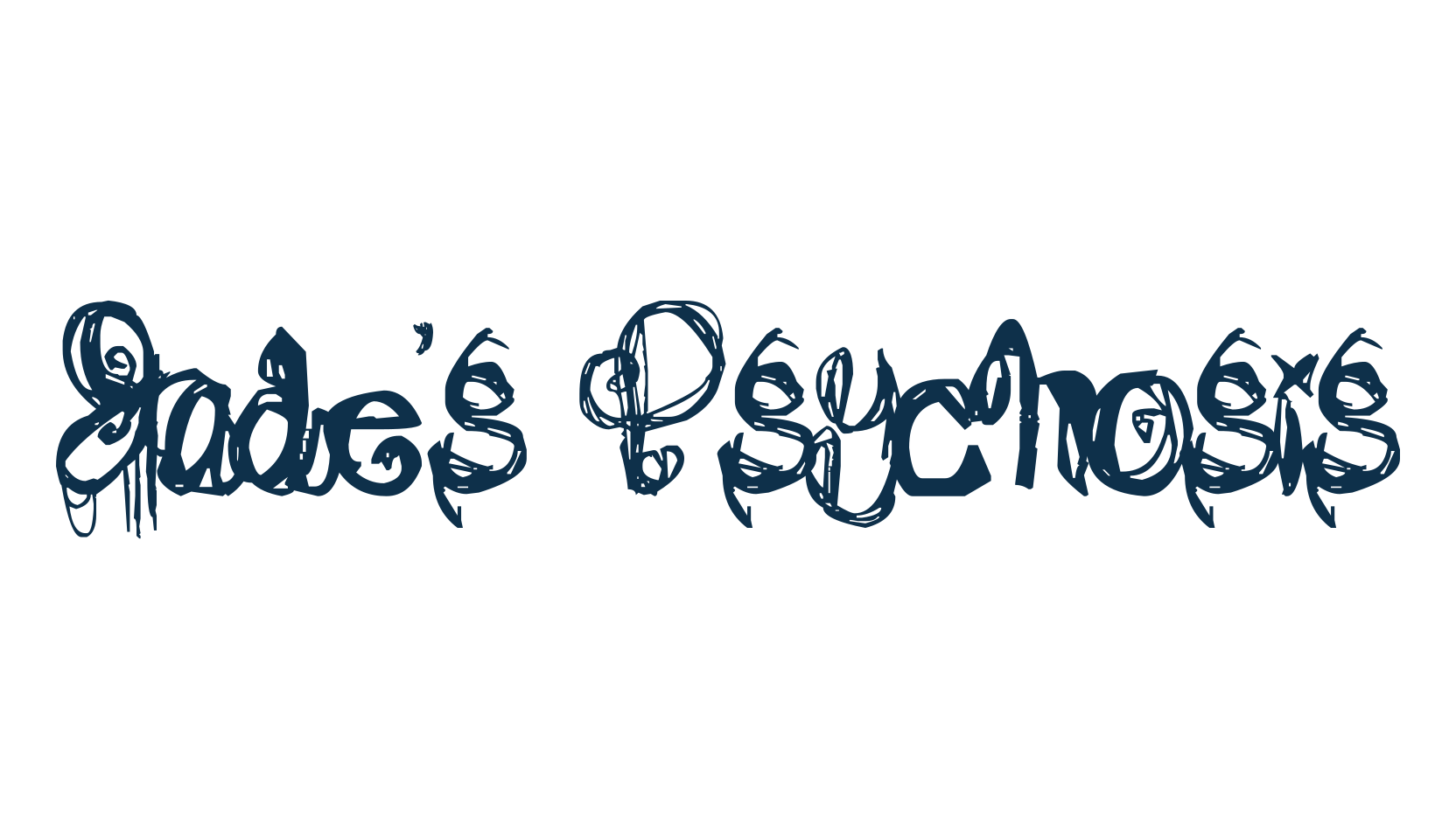 Jade's Psychosis, script trash fancy decorative calligraphy font preview
