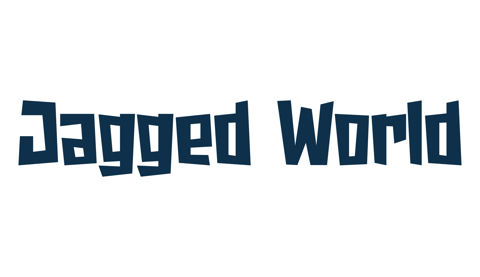 Jagged World, cartoon font preview