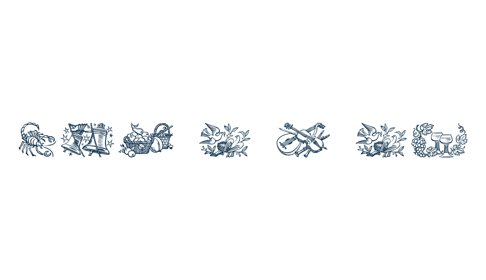 Jahreskreis, fancy decorative font preview