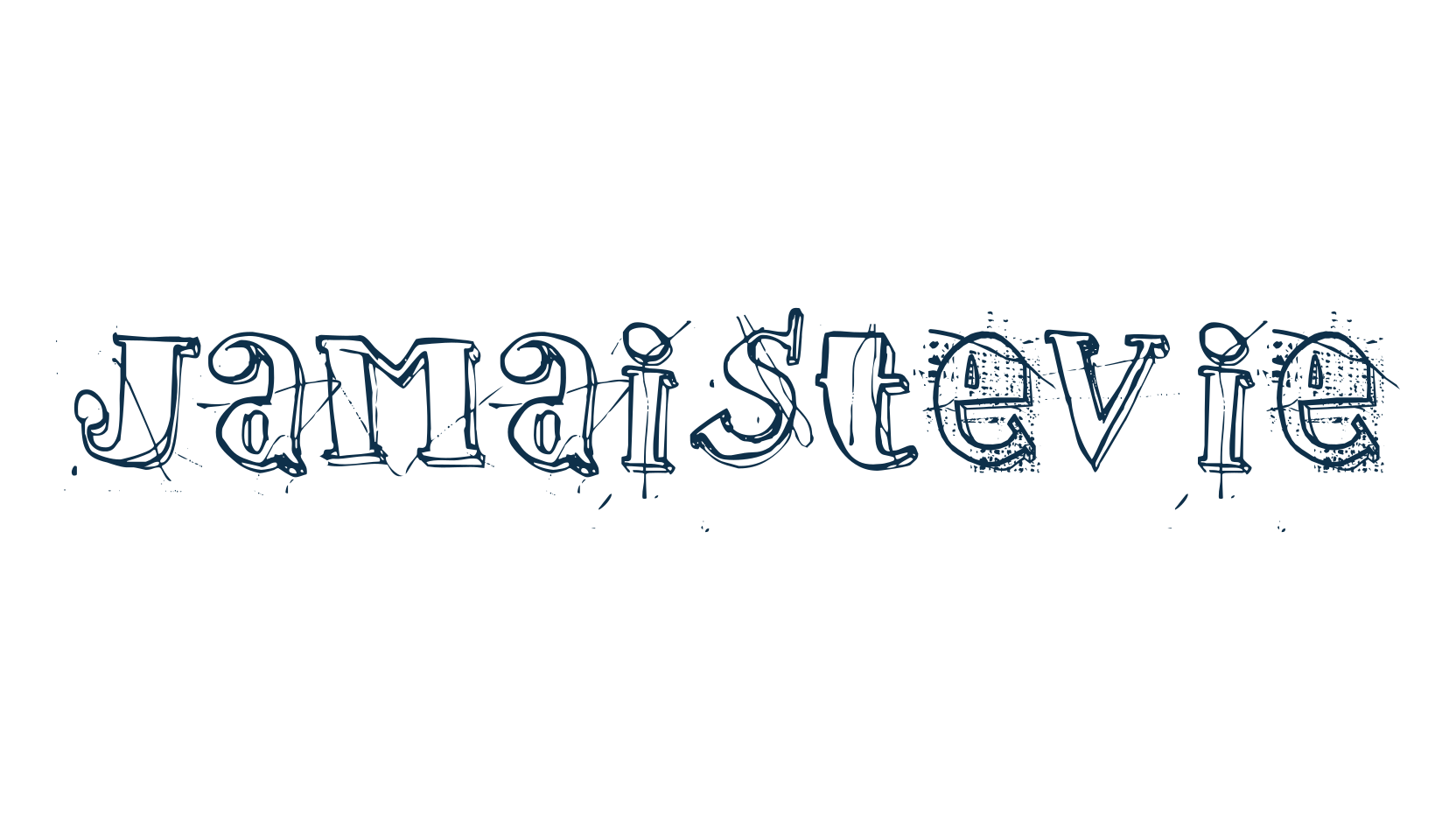 Jamaistevie, script trash fancy decorative calligraphy font preview