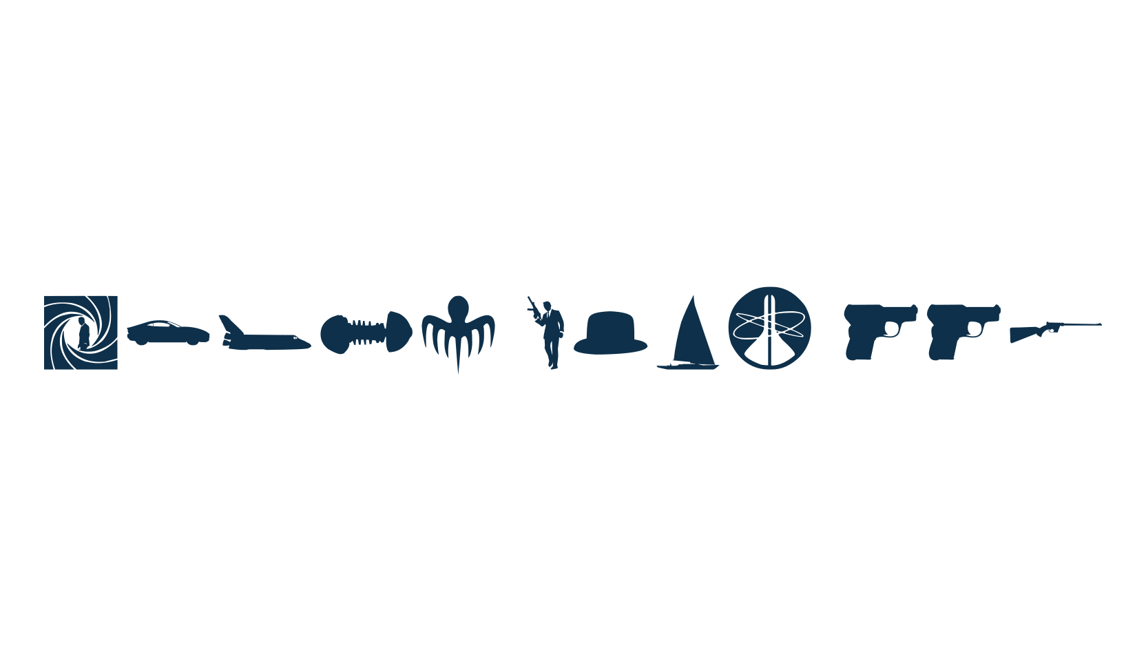 James Bond 007, display market font preview
