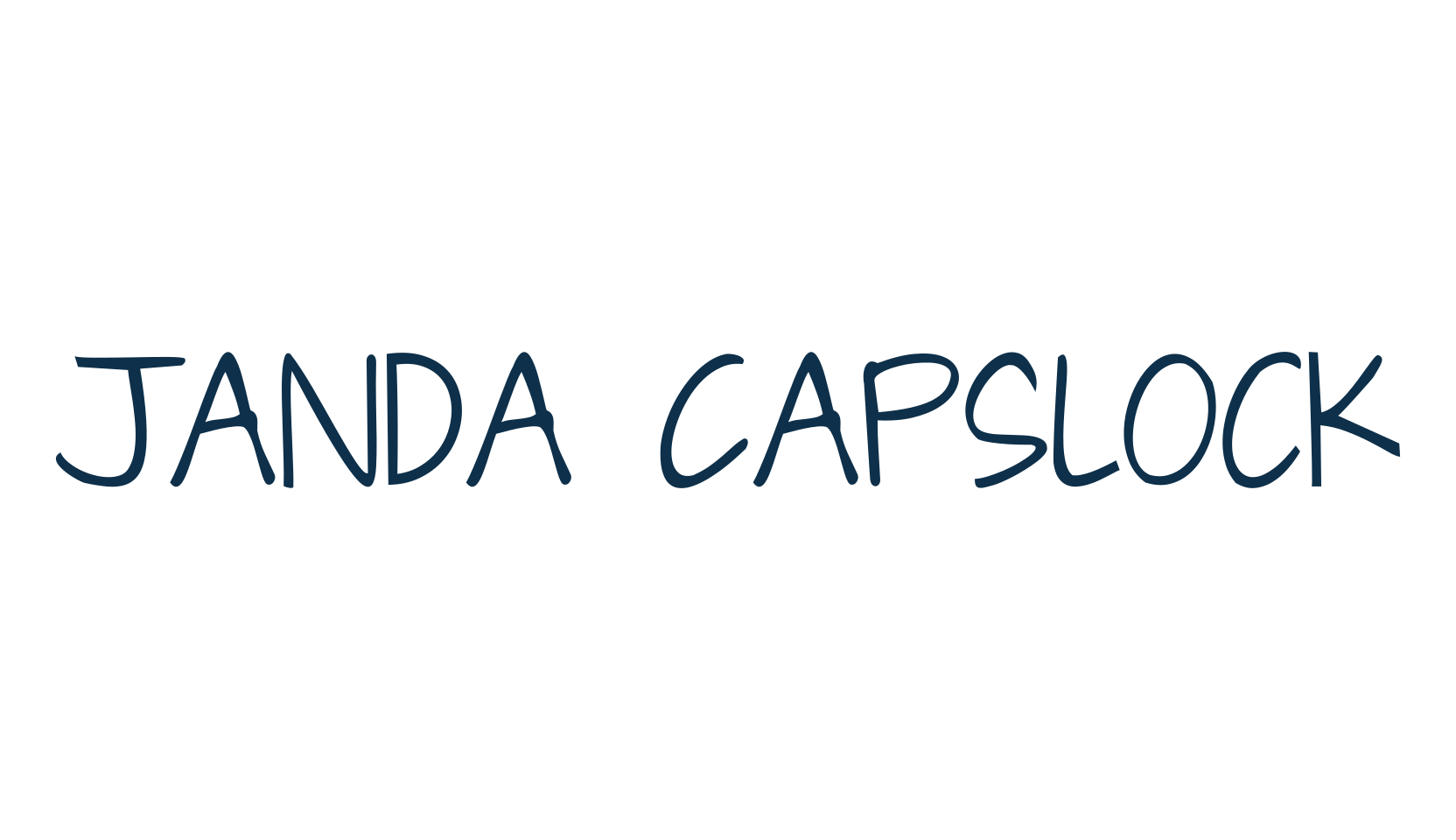 Janda Capslock, script handwritten fancy decorative calligraphy font preview