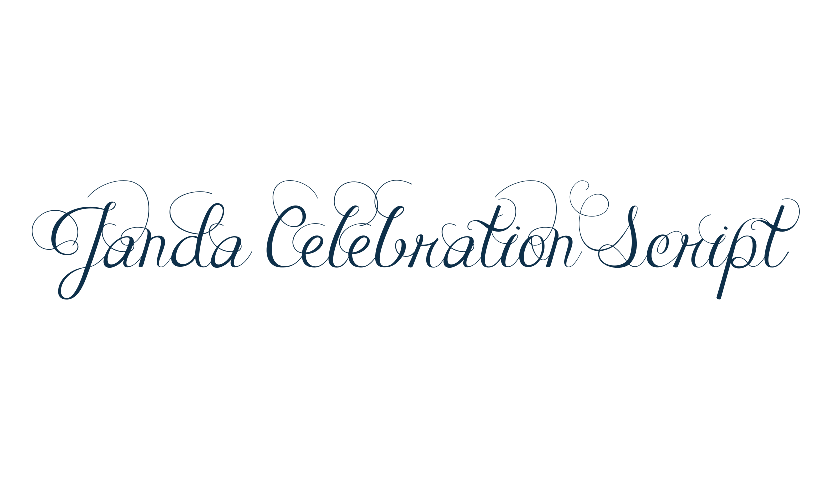 Janda Celebration Script, script calligraphy fancy decorative font preview