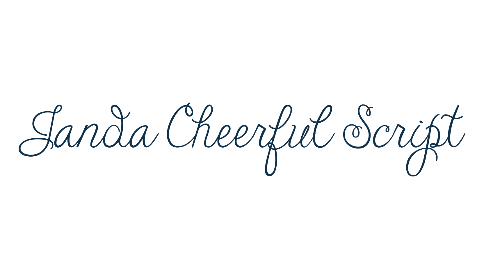 Janda Cheerful Script, fancy various decorative script calligraphy font preview