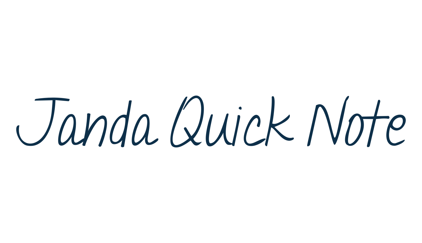 Janda Quick Note, script handwritten fancy decorative calligraphy font preview