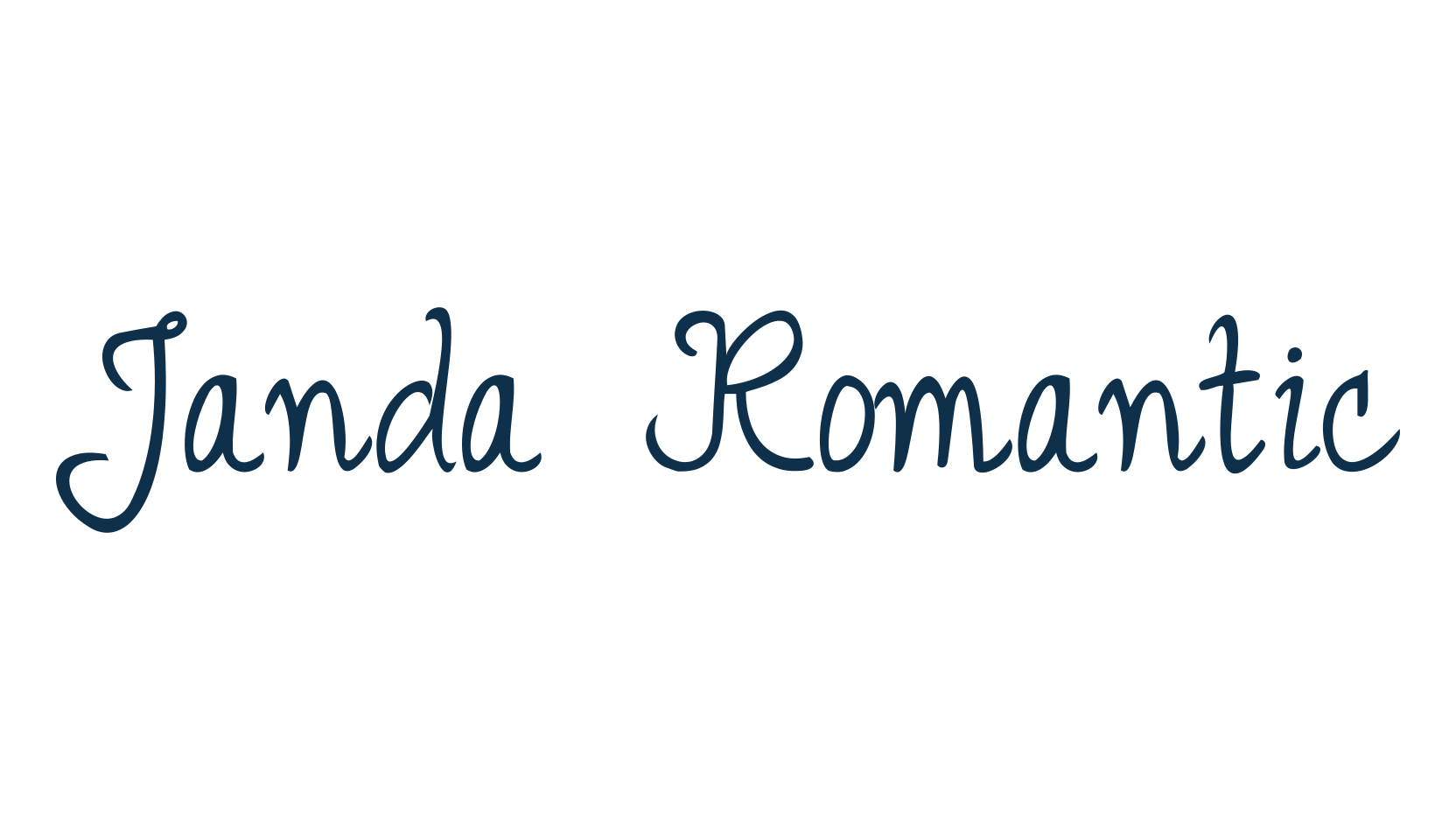 Janda Romantic, script handwritten fancy decorative calligraphy font preview