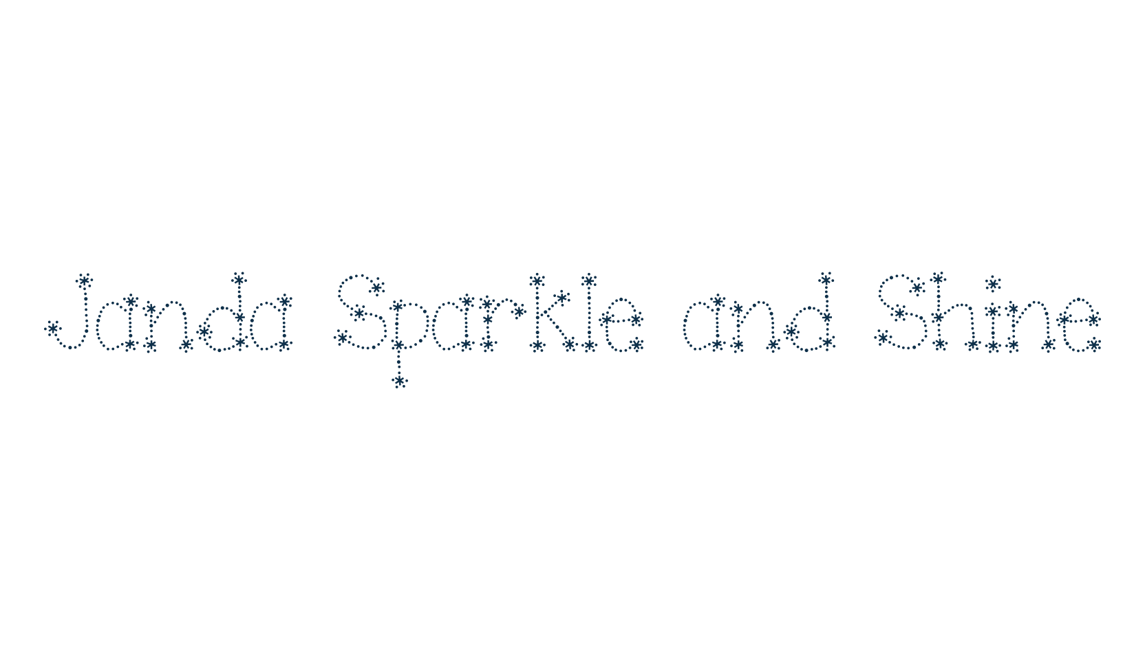 Janda Sparkle and Shine, decorative font preview