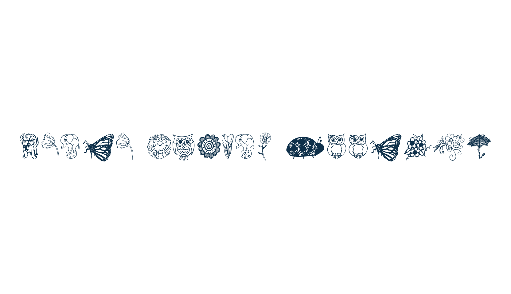 Janda Spring Doodles, fancy decorative font preview