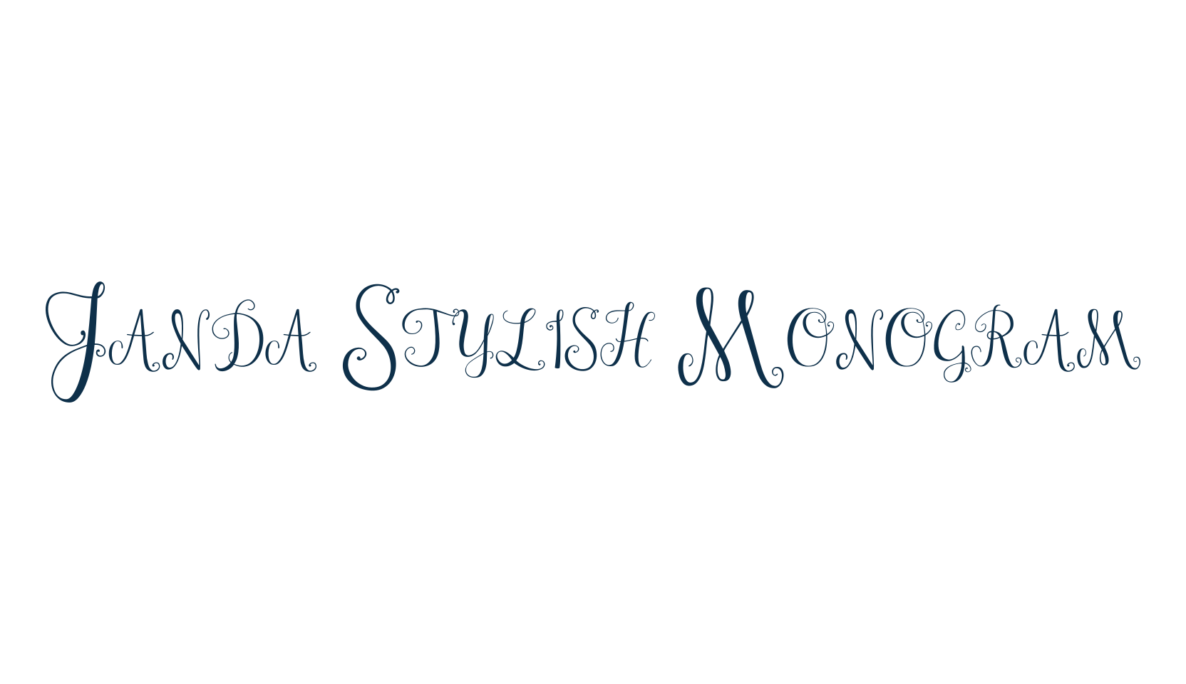 Janda Stylish Monogram, curly font preview