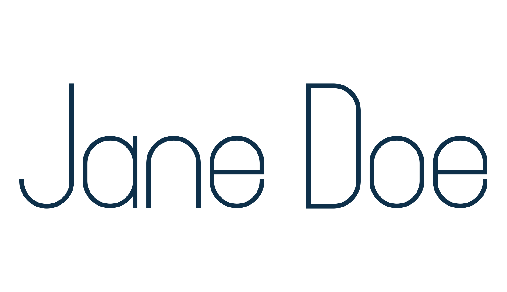 Jane Doe, basic sans serif font preview
