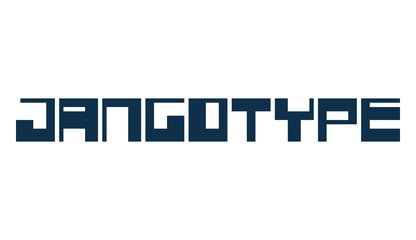 Jangotype, techno square sci-fi font preview