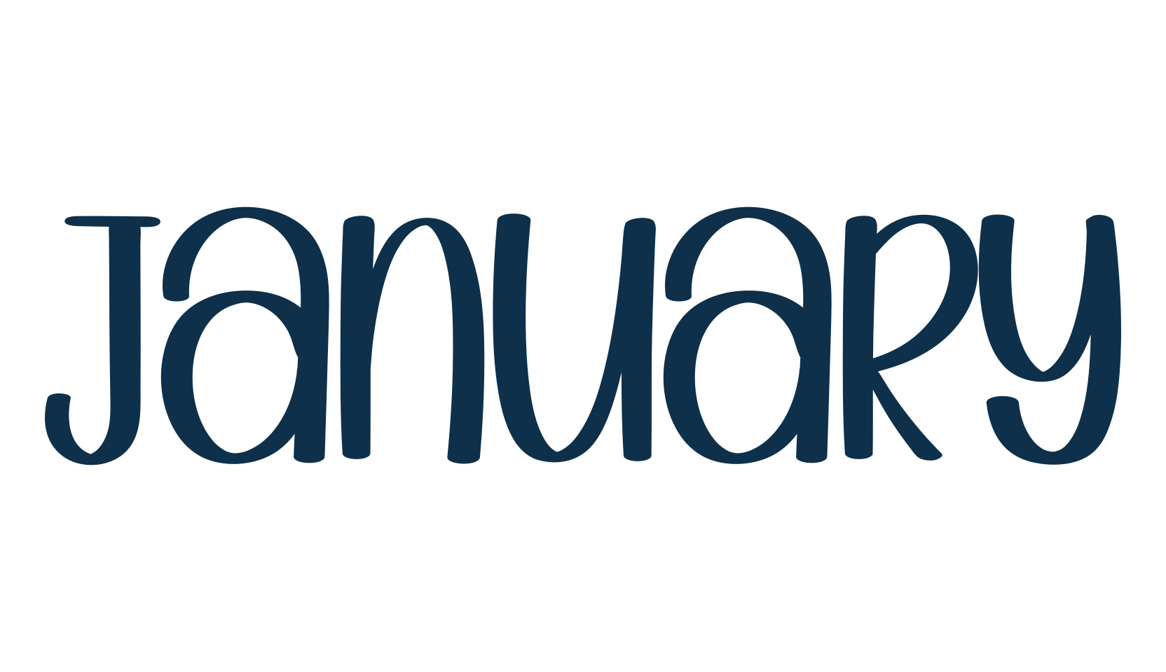 January (january-5), script handwritten fancy decorative calligraphy font preview