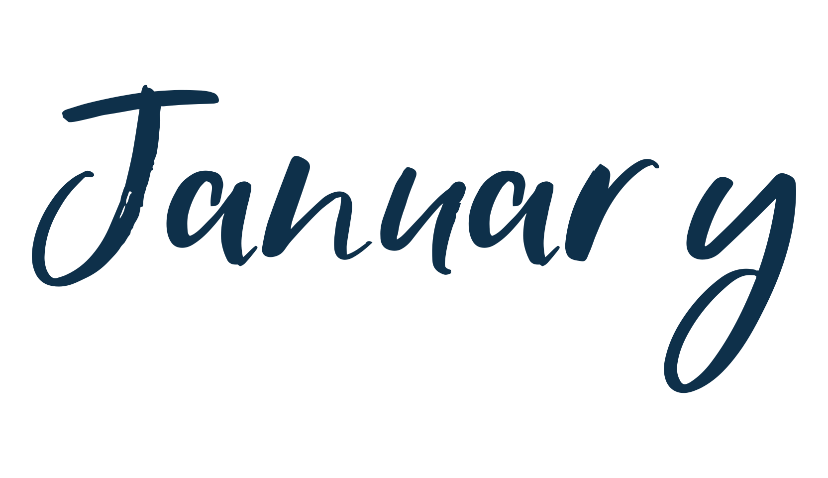 January (january), script handwritten fancy decorative calligraphy font preview