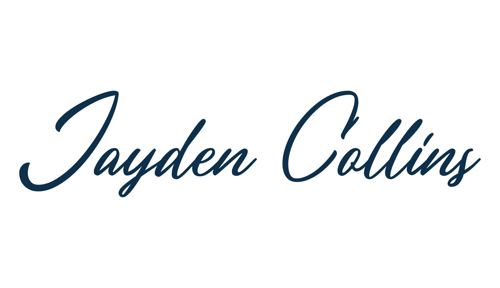 Jayden Collins, script handwritten fancy decorative calligraphy font preview