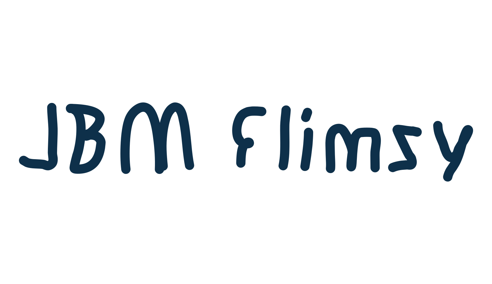JBM Flimsy, fancy decorative font preview