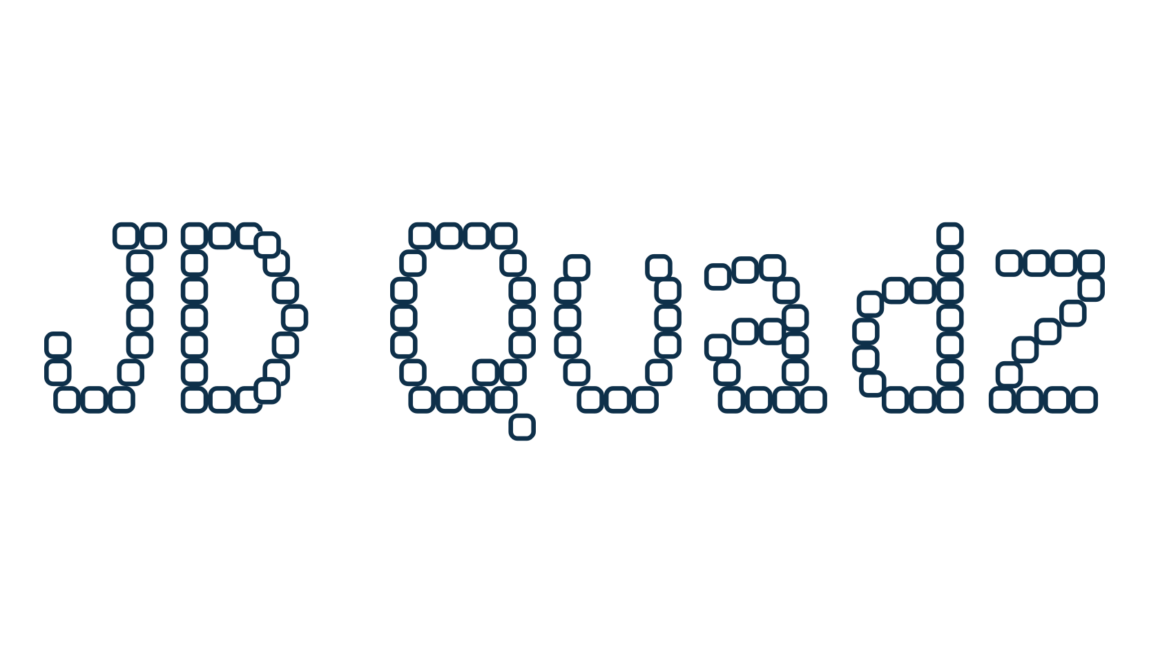 JD Quadz, decorative font preview