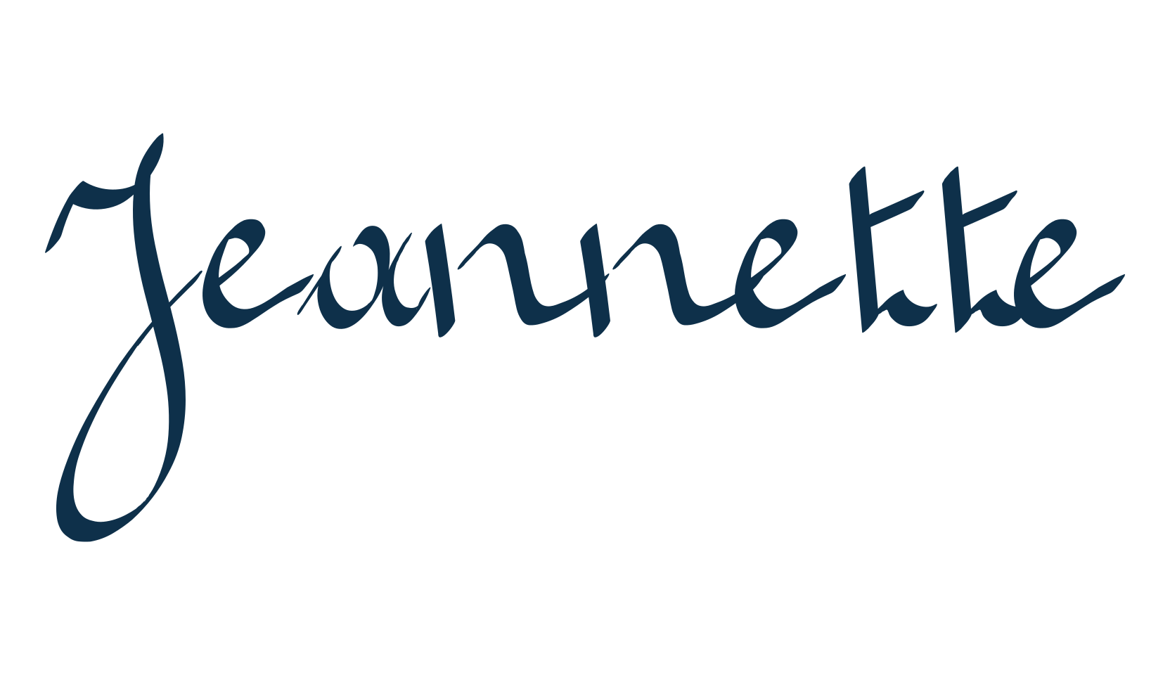 Jeannette, script calligraphy fancy decorative font preview