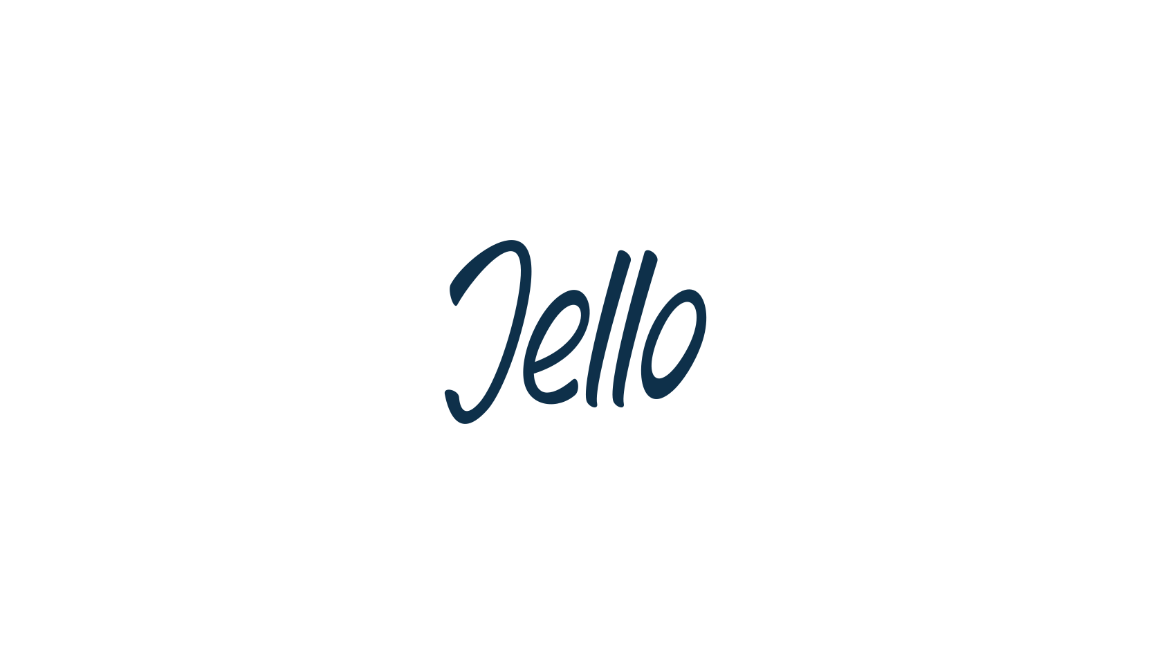 Jello, script handwritten fancy decorative calligraphy font preview