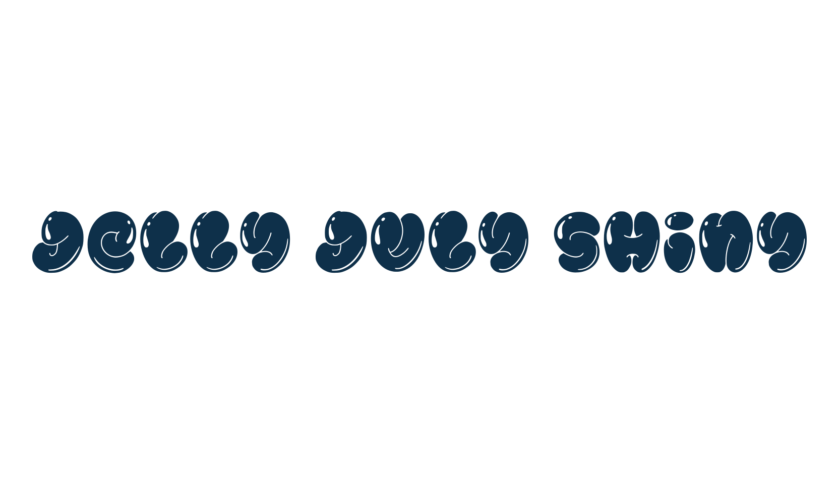 Jelly July Shiny, groovy font preview