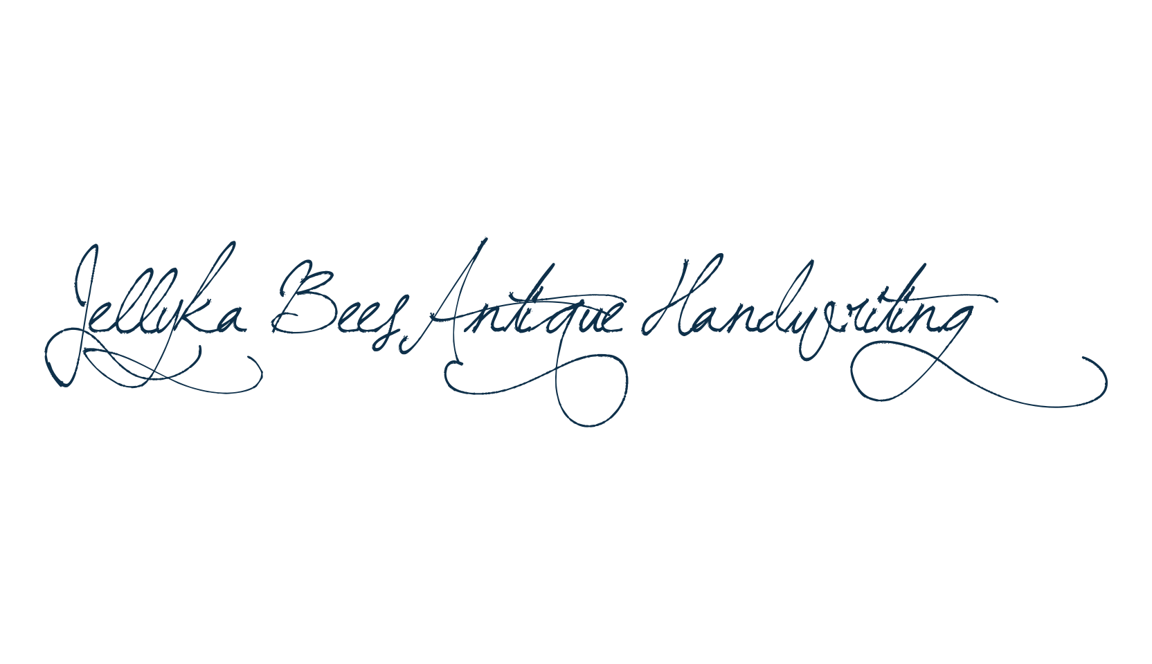 Jellyka BeesAntique Handwriting, calligraphy font preview
