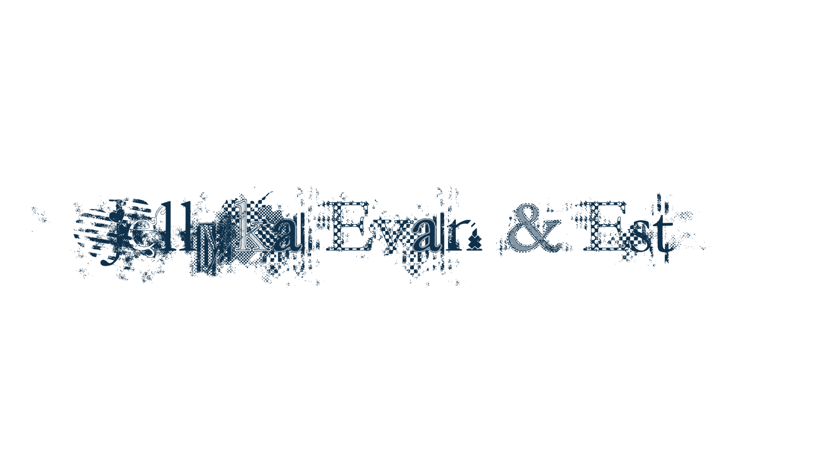 Jellyka Evan & Estrya, fancy destroy decorative font preview