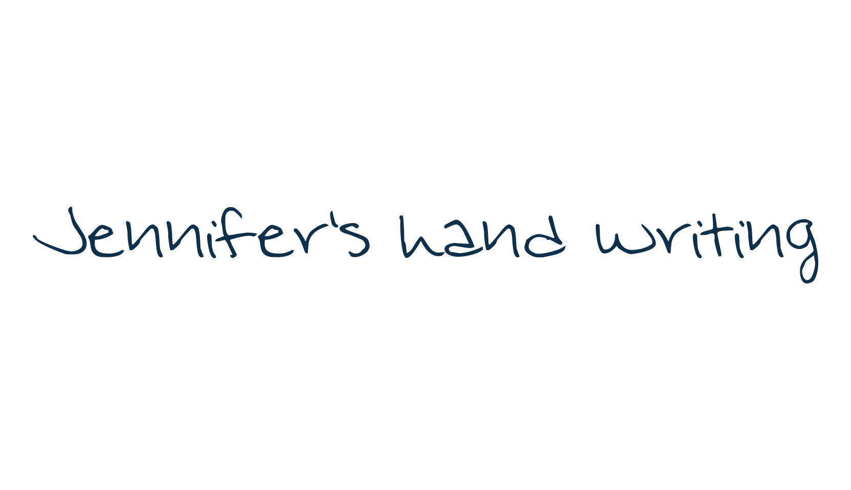 Jennifer's hand writing, handwriting font preview