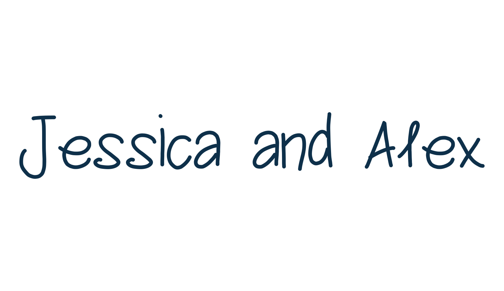 Jessica and Alex, script handwritten fancy decorative calligraphy font preview