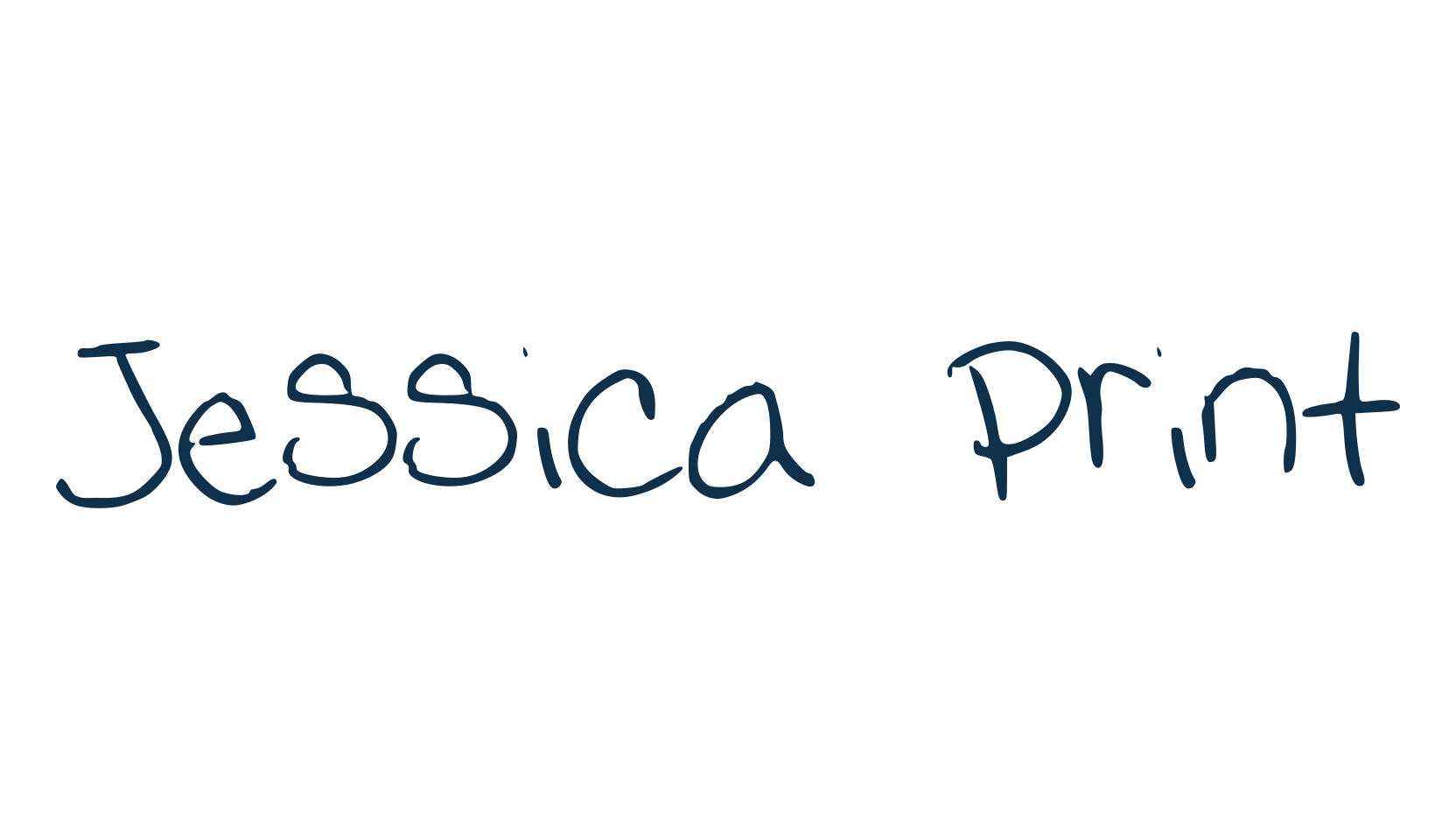 Jessica Print, script handwritten fancy decorative calligraphy font preview