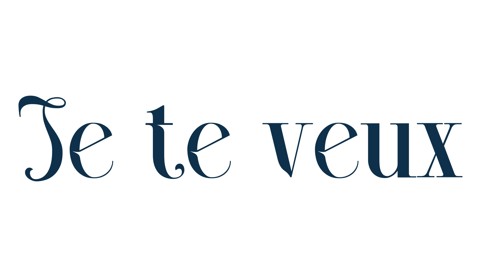 Je te veux, fancy various decorative font preview
