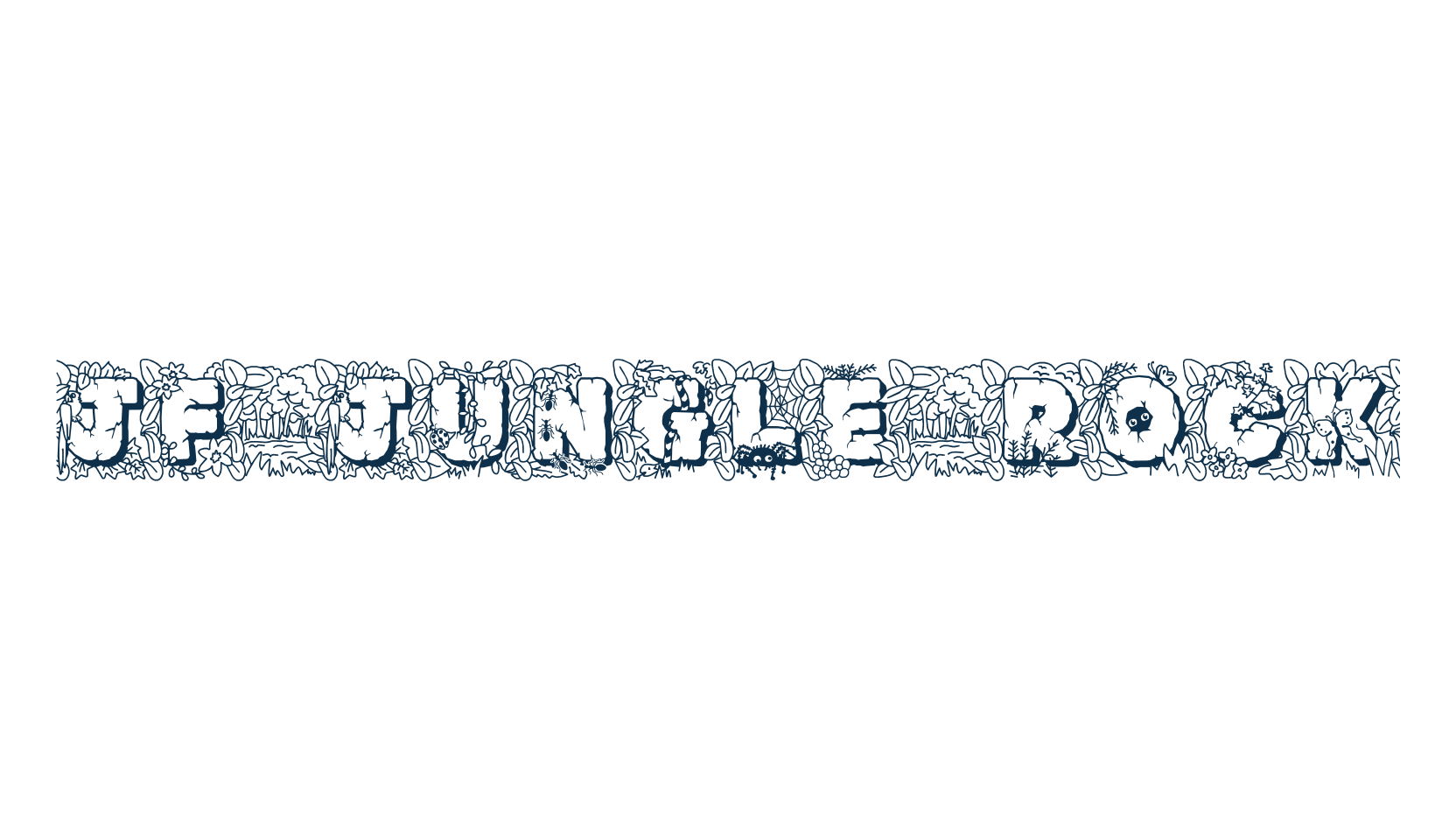 JF Jungle Rock, fancy decorative font preview