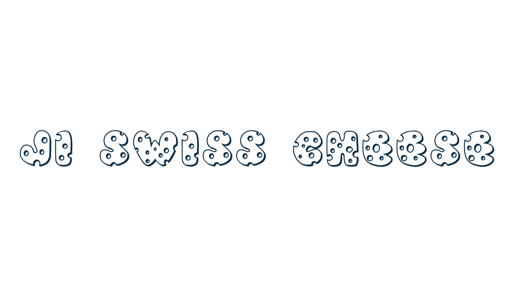 JI Swiss Cheese, decorative font preview