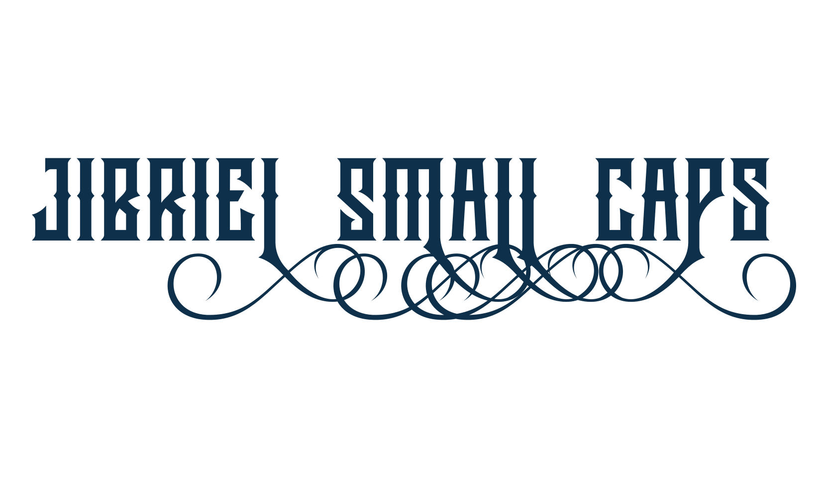 Jibriel Small Caps, gothic modern font preview