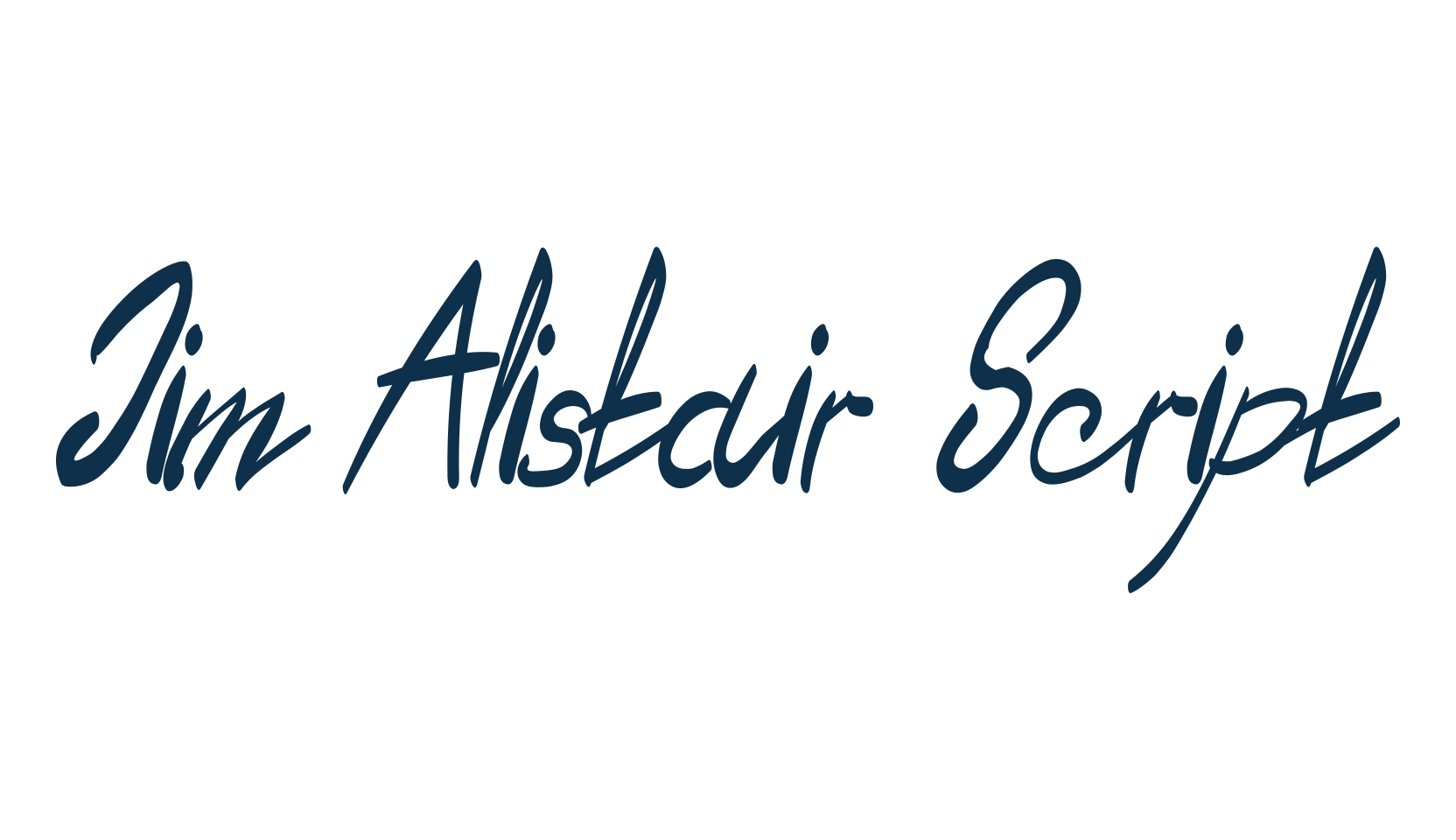 Jim Alistair Script, handwriting font preview