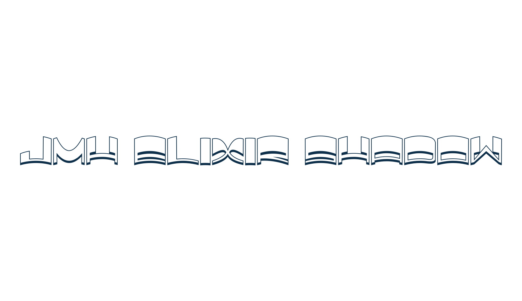 JMH Elixir Shadow, fancy groovy decorative font preview