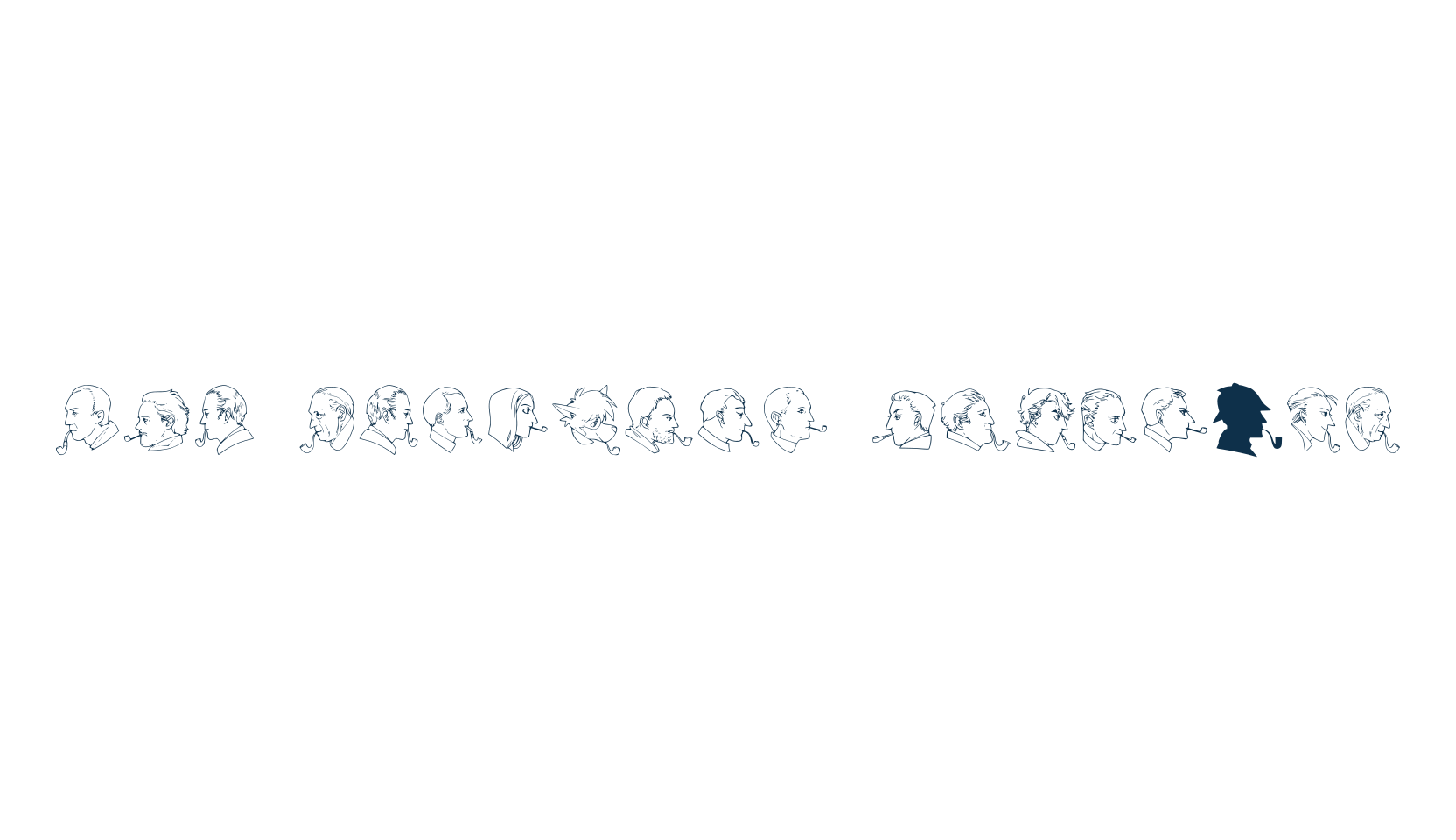 JMH Sherlock Dingbats, fancy decorative font preview