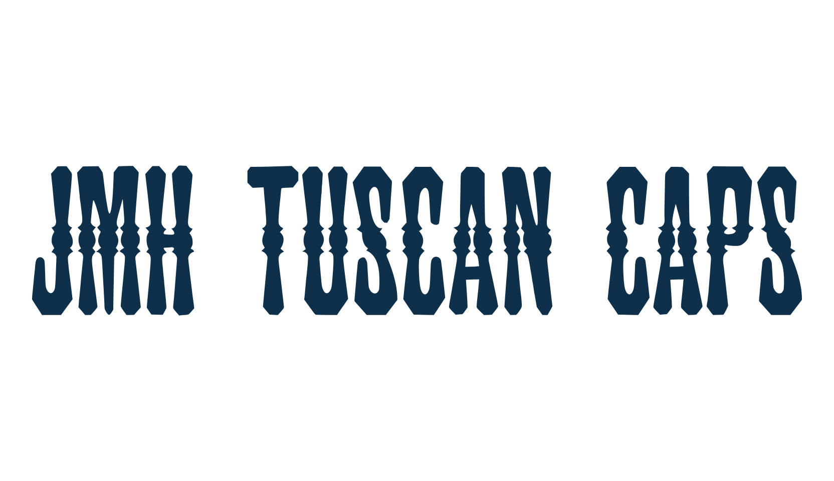 JMH Tuscan CAPS, fancy western decorative font preview