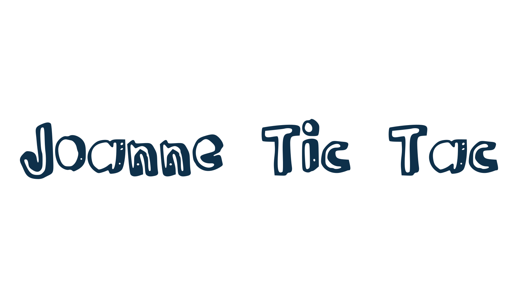 Joanne Tic Tac, fancy cartoon decorative font preview