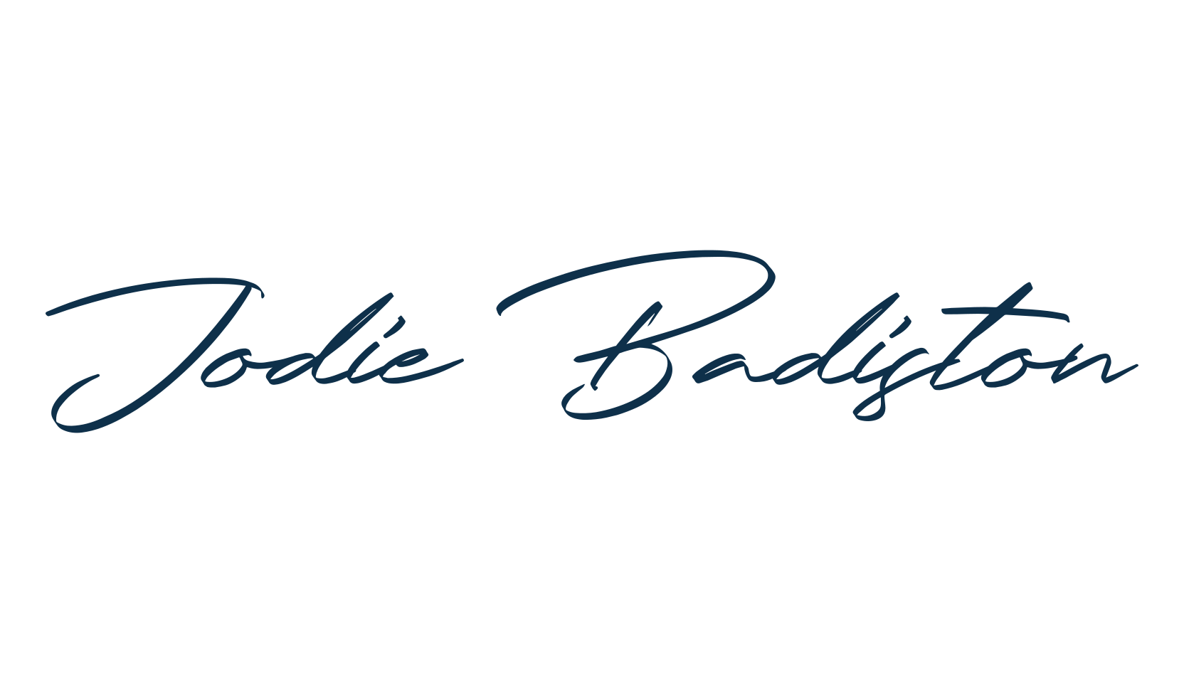Jodie Badiston, script handwritten fancy decorative calligraphy font preview