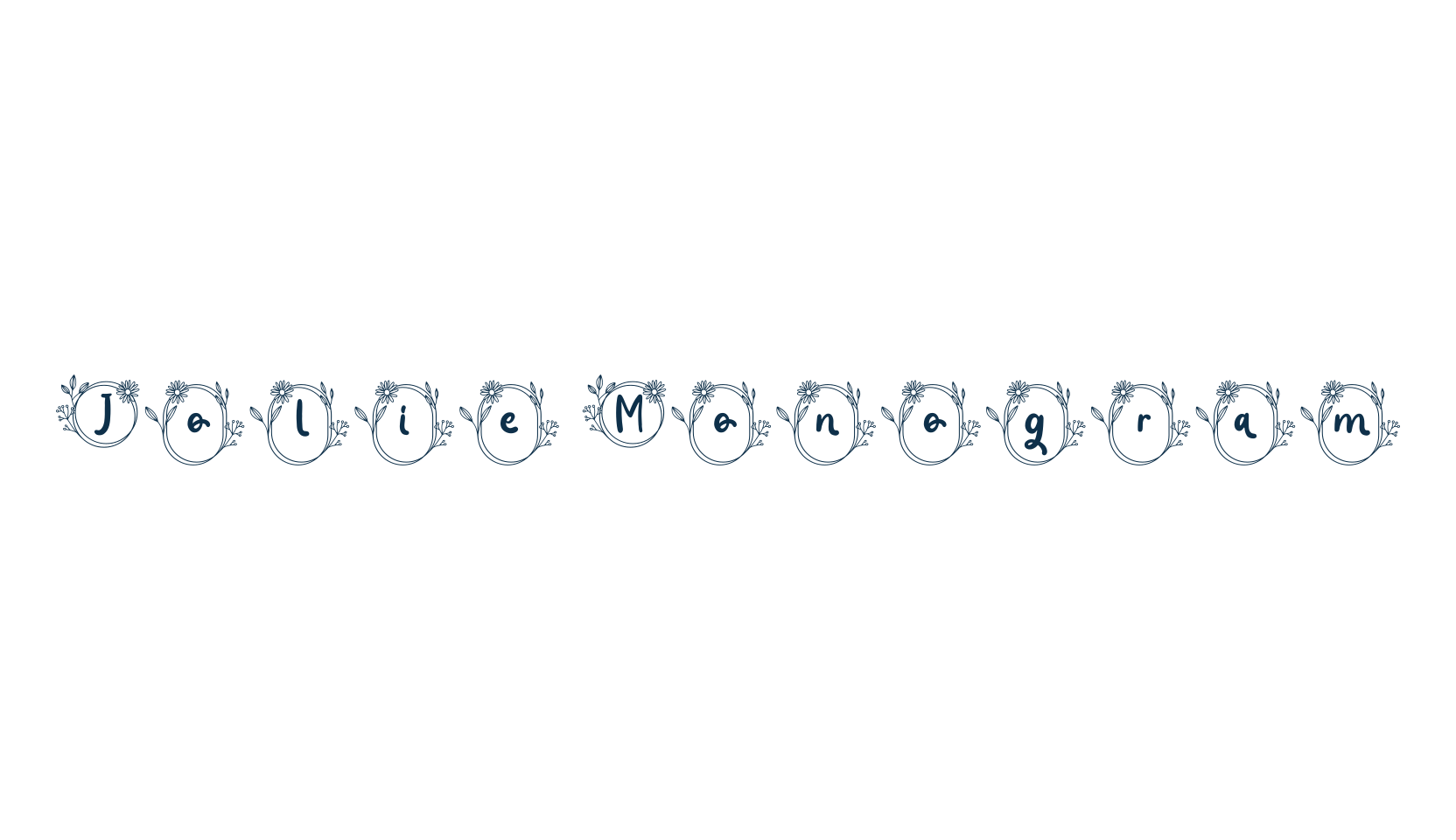 Jolie Monogram, initials font preview