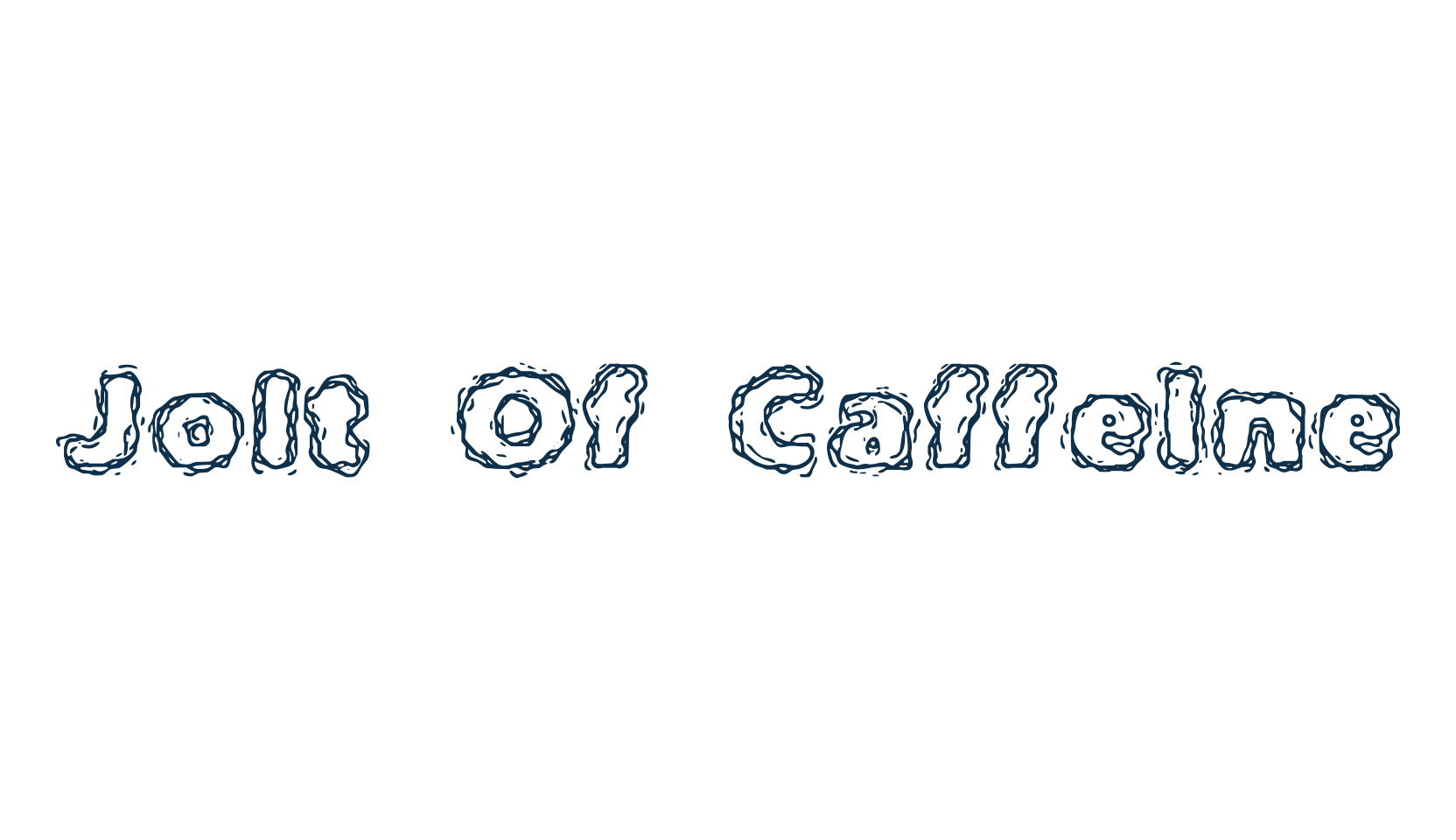 Jolt Of Caffeine, distorted font preview