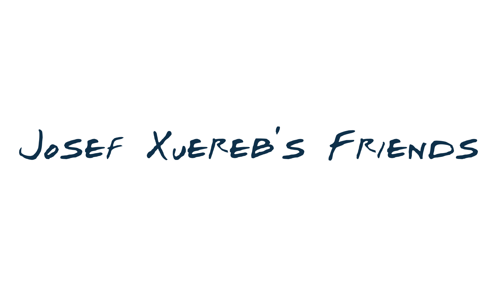 Josef Xuereb's Friends, script handwritten fancy decorative calligraphy font preview