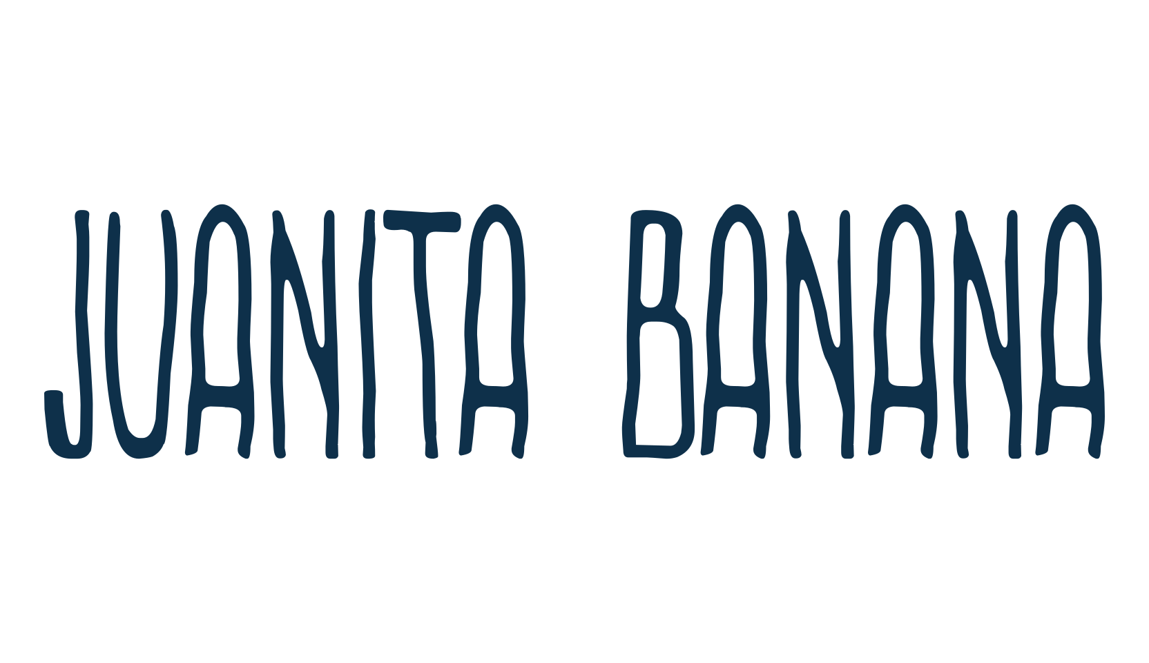 Juanita Banana, fancy various decorative script calligraphy font preview