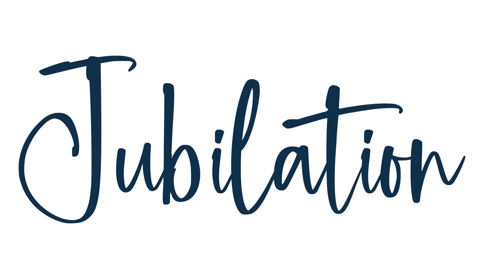 Jubilation, script handwritten fancy decorative calligraphy font preview