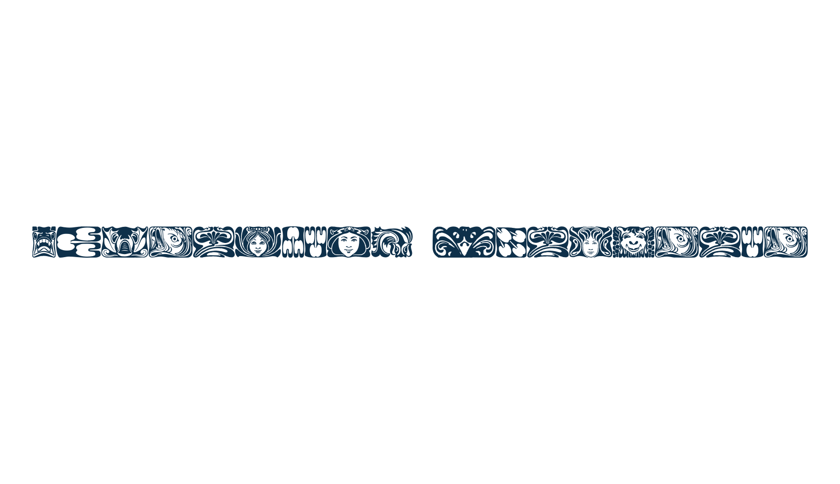 Jugendstil Ornamente, fancy decorative font preview